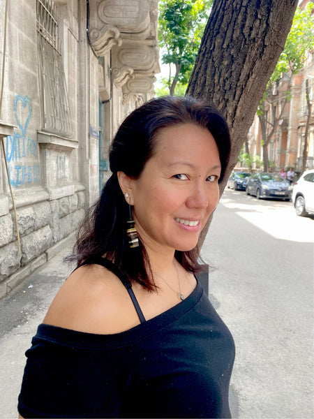 Leftovers horn earrings with Peruvian silver 925