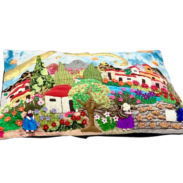 "Starry Starry Peruvian Night” arpillera pillow sham