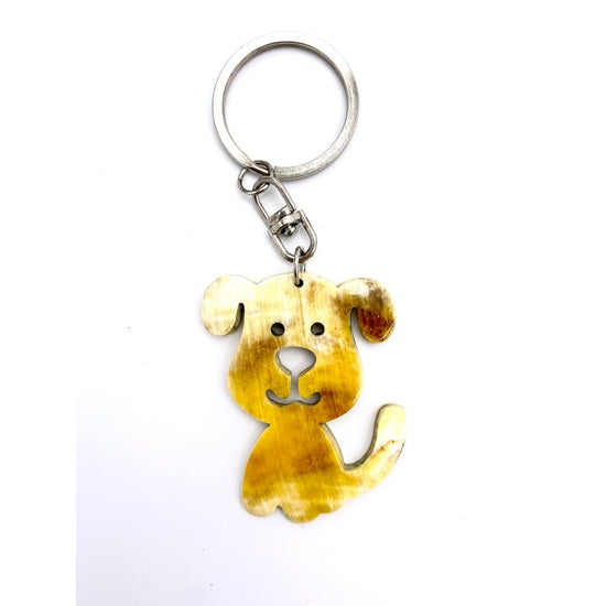 Doggie key chain recycled horn