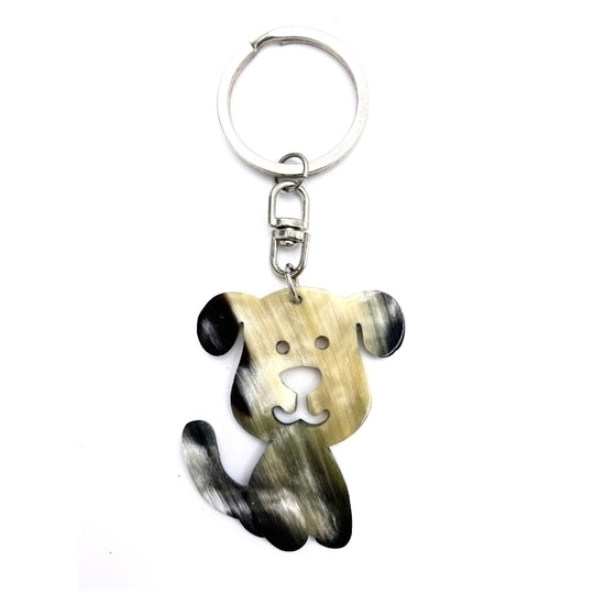 Doggie key chain recycled horn