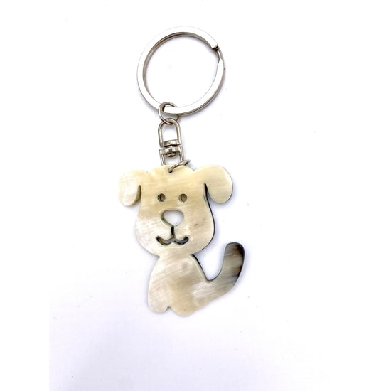 Doggie key chain recycled horn