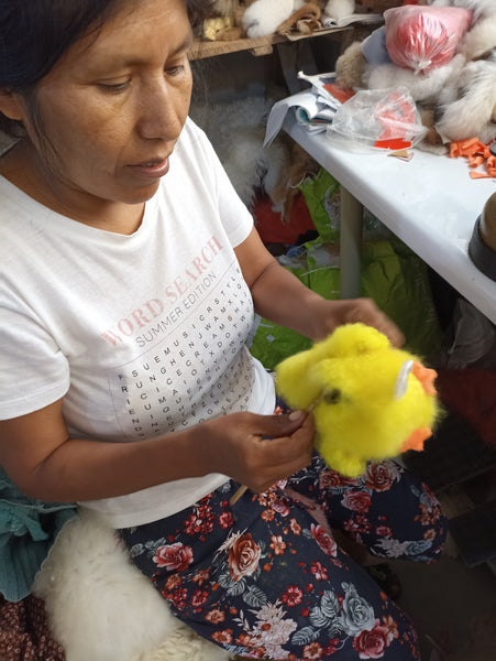 Pio Pio Chick recycled Alpaca fur toy