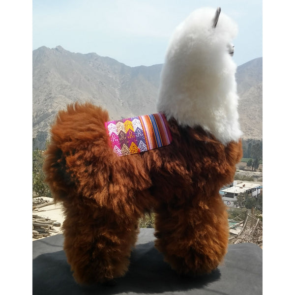 Handmade Big Alpaca with Saddle Toy
