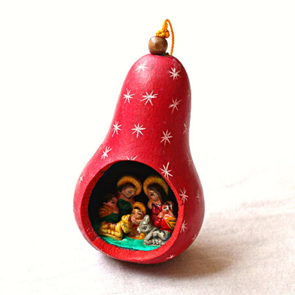 Christmas Gourd Ornament Nativity