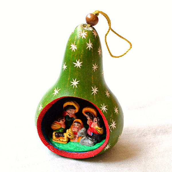 Christmas Gourd Ornament Nativity