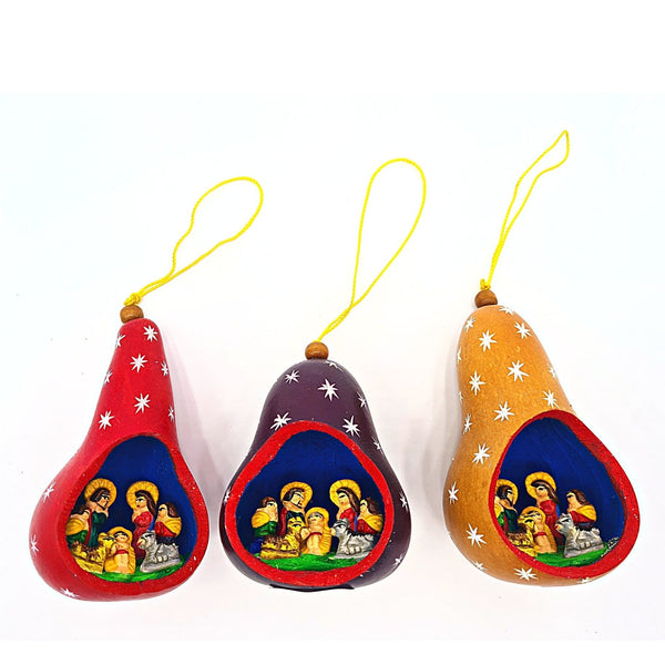 Christmas Gourd Ornament Nativity