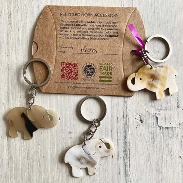 Recycled Elephant Key Chain