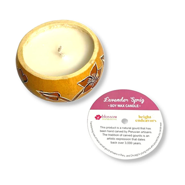 Floral Lavender Gourd Candleholder
