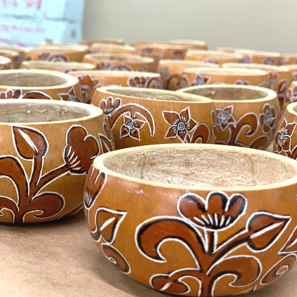 Floral Lavender Gourd Candleholder