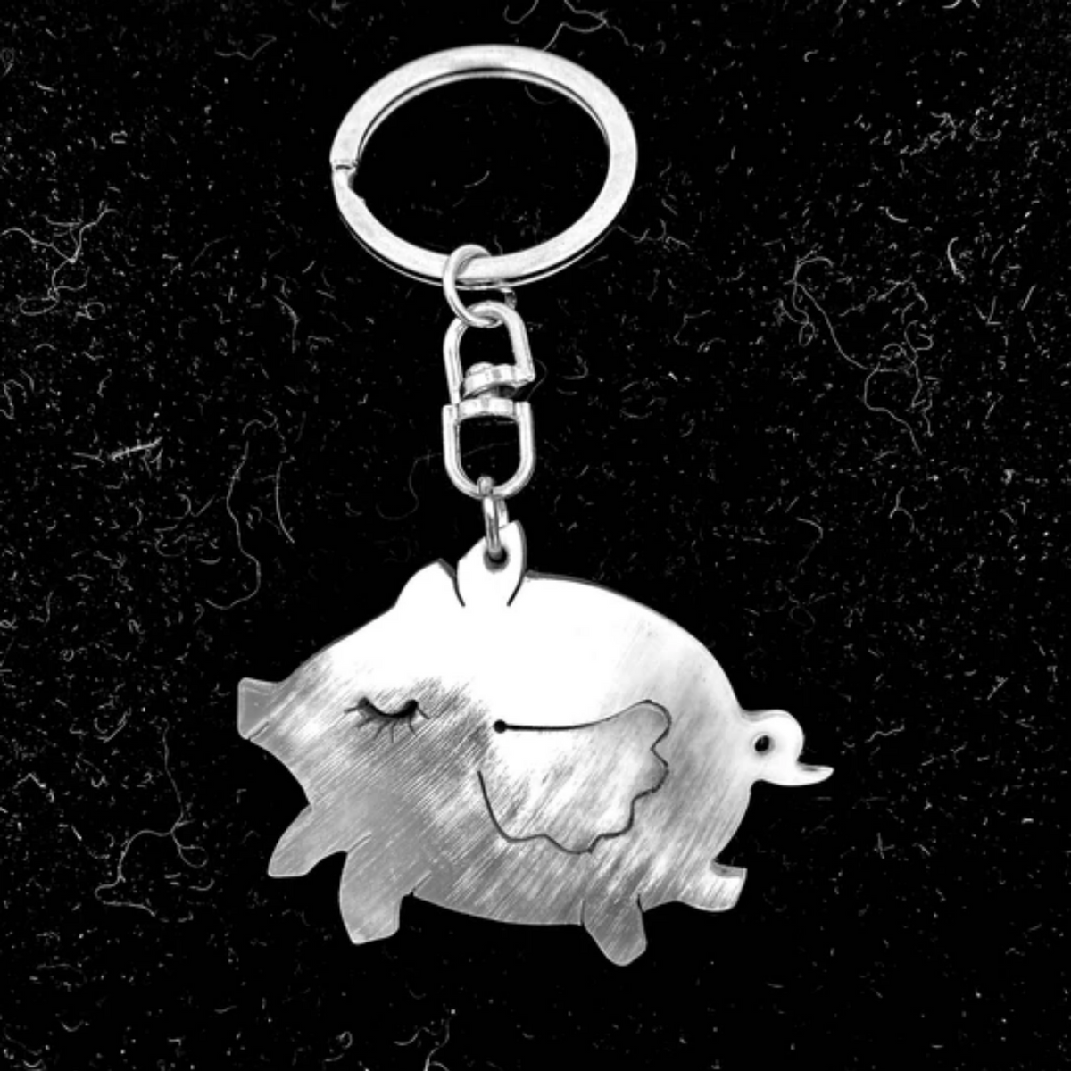 Golden Pig With Wings Flexible Keychain, Flying Pig Keychain, Pigasus Easy  Open Key Ring, Orange and Gray Golden When Pigs Fly Key Holder 