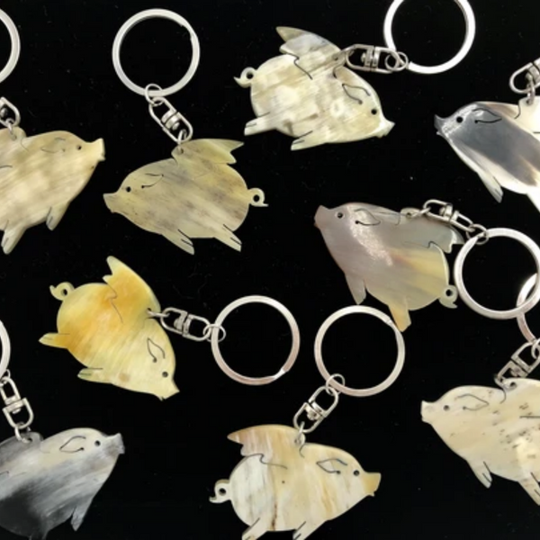 Recycled Flying Pig Key Chain