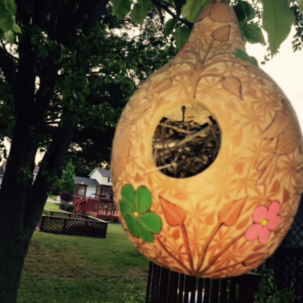 Forest Carving Gourd Birdhouse