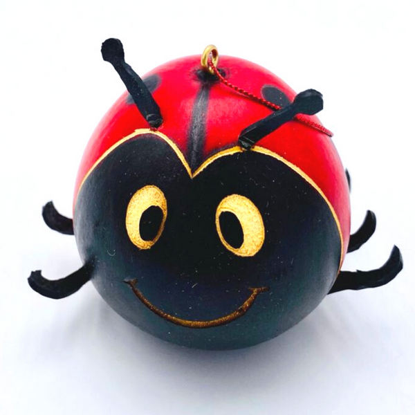 Lady Bug Gourd Ornament