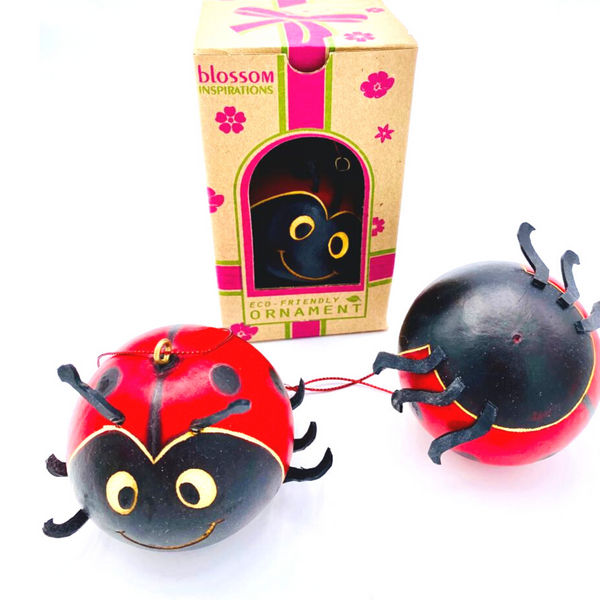 Lady Bug Gourd Ornament