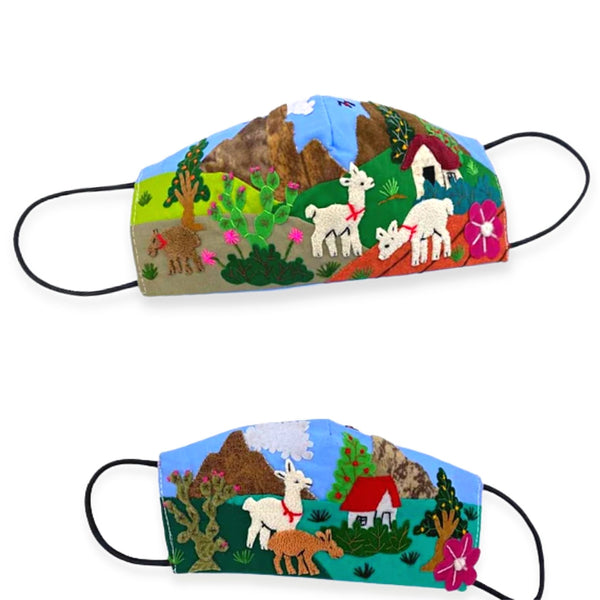 Llama Mask Arpillera