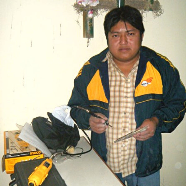 Recycled Nativity Teardrop Ornament