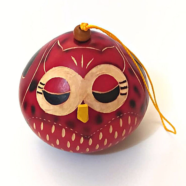 Christmas Gourd Ornament Owl