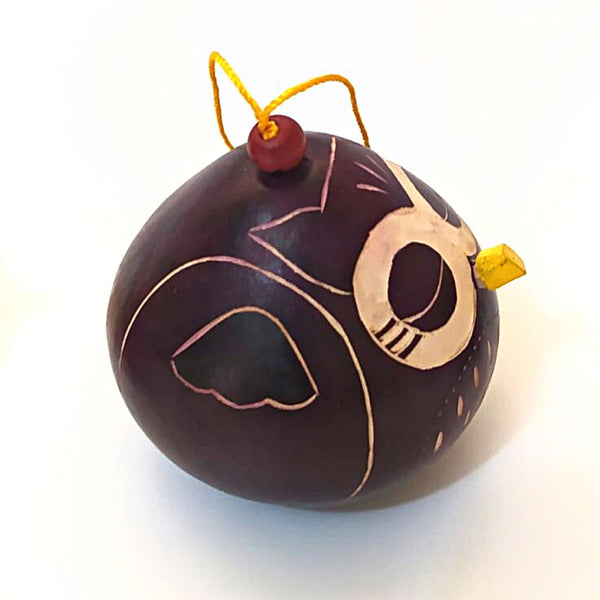 Christmas Gourd Ornament Owl