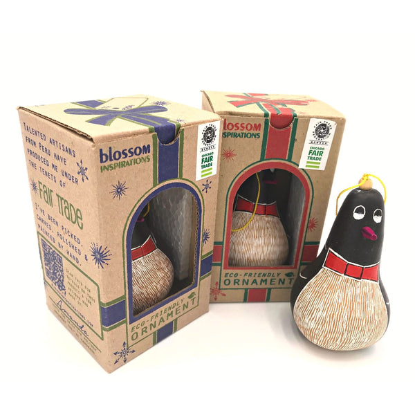 Christmas Gourd Ornament Penguin