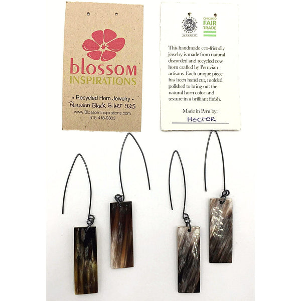 Rectangle Earrings With Peruvian Silver 950