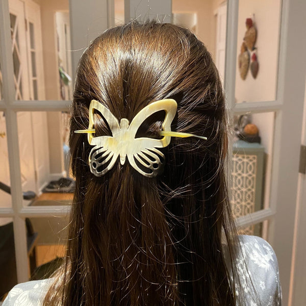 Recycled Bull Hairpin Butterfly