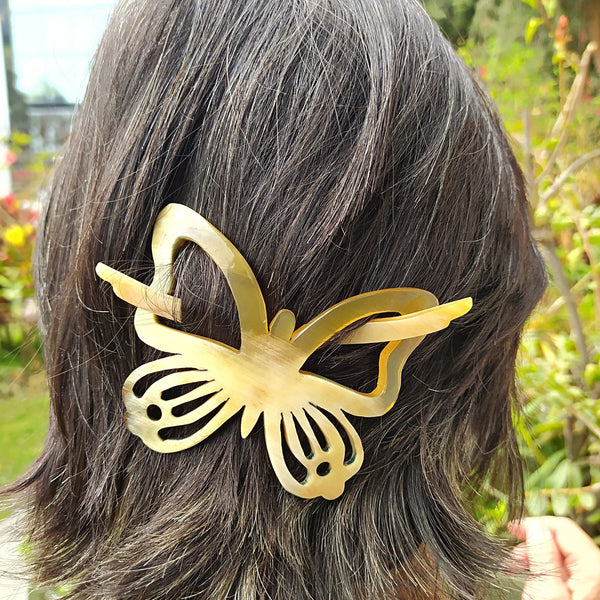 Recycled Bull Hairpin Butterfly