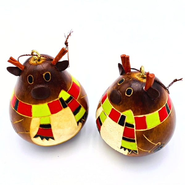 Christmas Gourd Ornament Reindeer