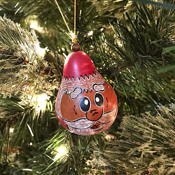 Christmas Gourd Ornament Santa Claus