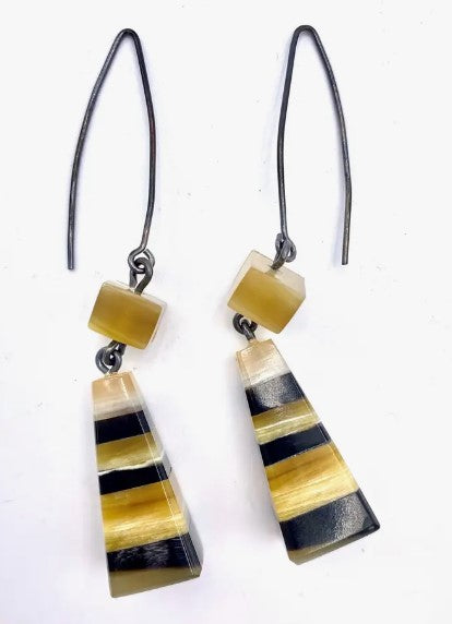 Leftover Horn Earrings With Peruvian Silver 925