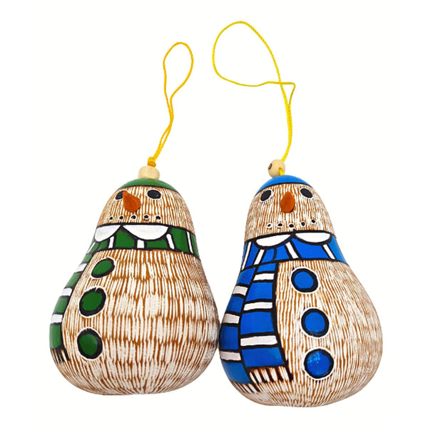 Christmas Gourd Ornament Snowman