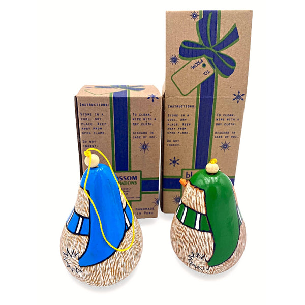 Christmas Gourd Ornament Snowman