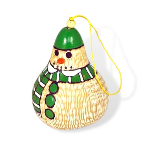 Christmas Gourd Ornament Snowman