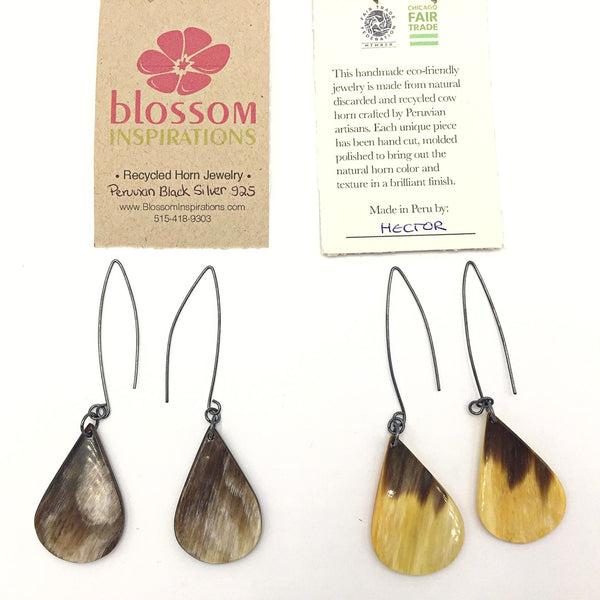 Tear Drop Earrings With Peruvian Silver 950