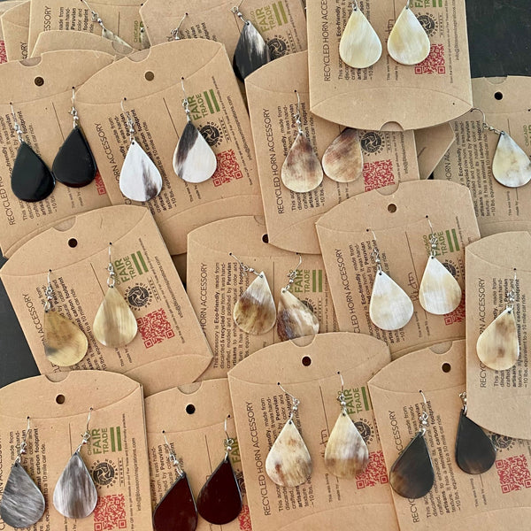 Tear Drop Earrings With Peruvian Silver 950