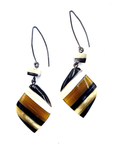 Leftovers horn earrings with Peruvian silver 925