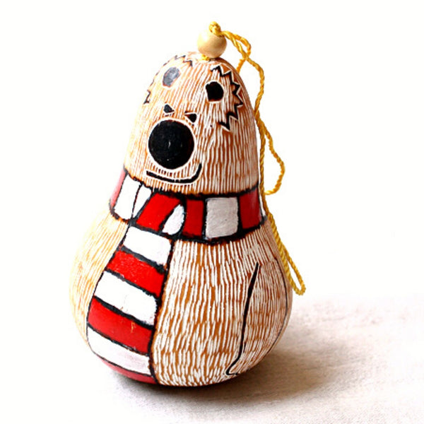 Christmas Gourd Ornament Polar Bear