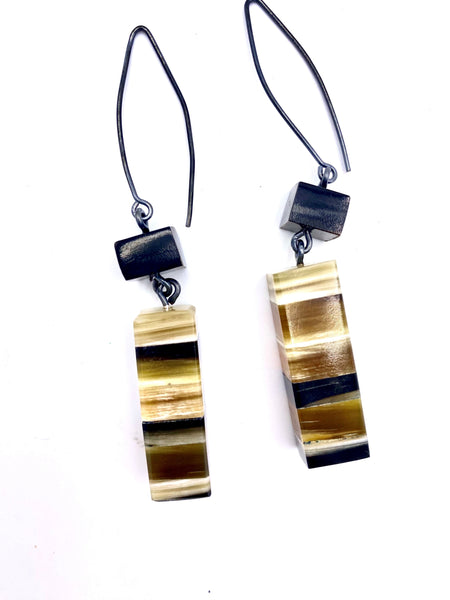 Leftovers horn earrings with Peruvian silver 925