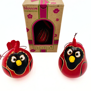 Red Crest Cardinal Gourd Ornament