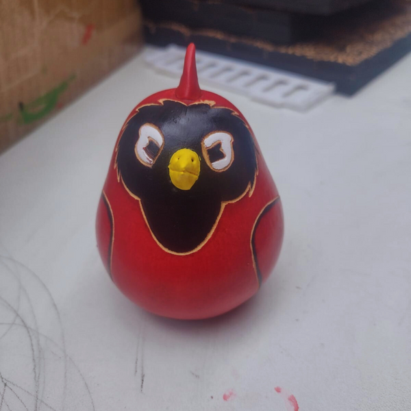 Red Crest Cardinal Gourd Ornament
