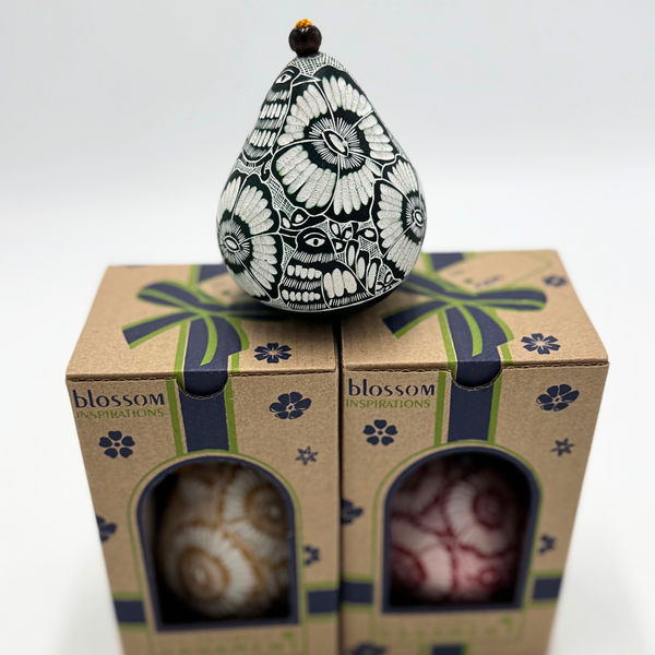 Floral Hummingbird Gourd Ornament