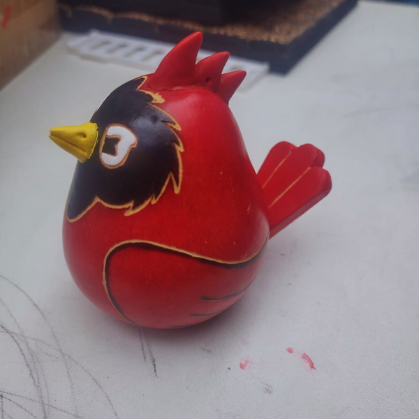 Red Crest Cardinal Gourd Ornament