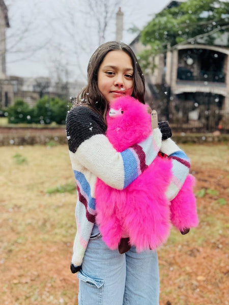 Handmade Big Alpaca with Saddle Toy - Ecofriendly