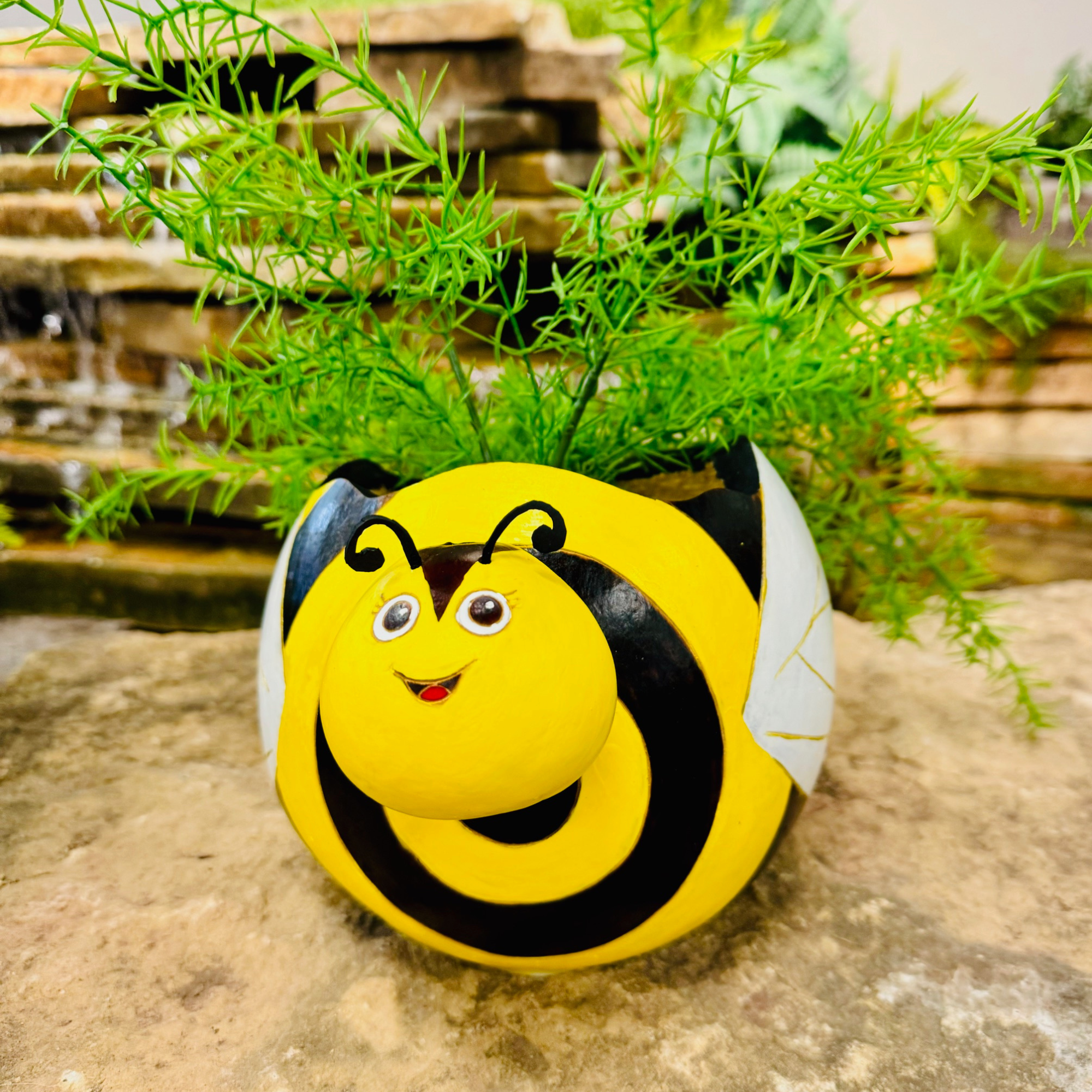 happy pot planter Planter Pot Handmade by Gourd – Blossom Inspirations, a Fair Trade Company