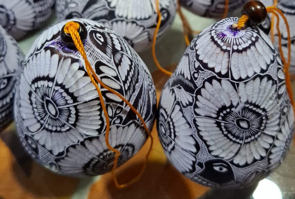 Floral Hummingbird Gourd Ornament