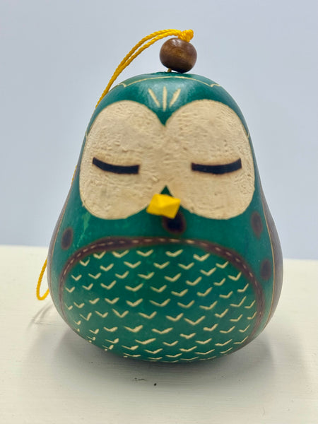 Christmas Gourd Ornament Owl