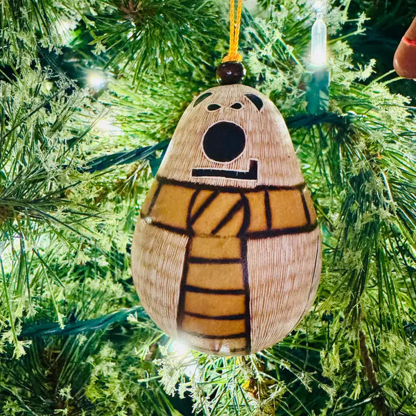 Christmas Gourd Ornament Polar Bear