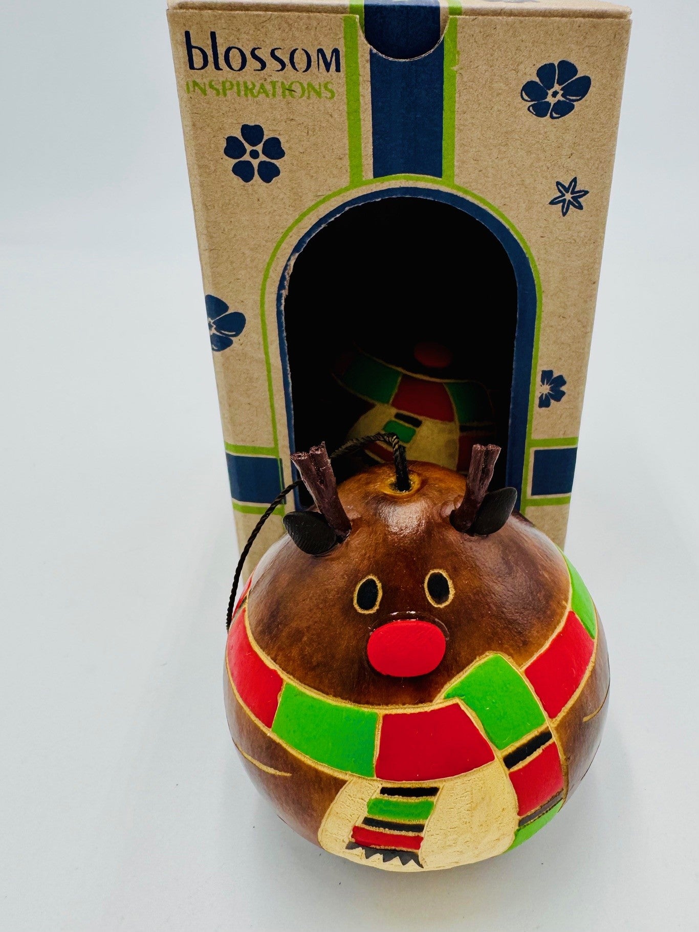 Rudolph red nose reindeer gourd ornament