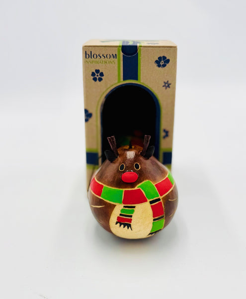 Rudolph red nose reindeer gourd ornament