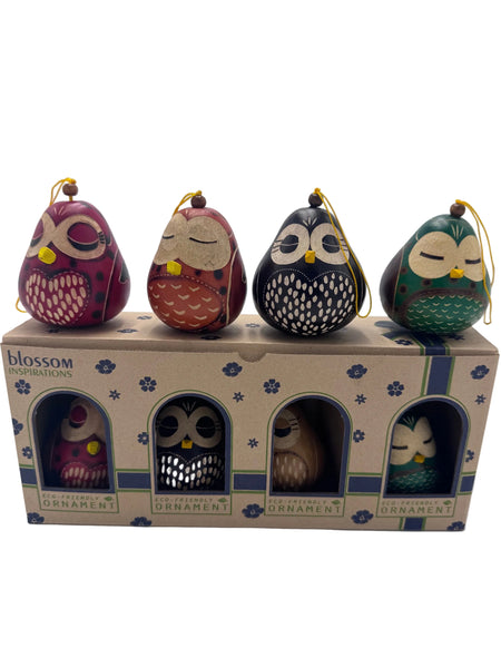 Christmas Gourd Ornament Owl