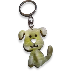 Doggie key chain recycled horn